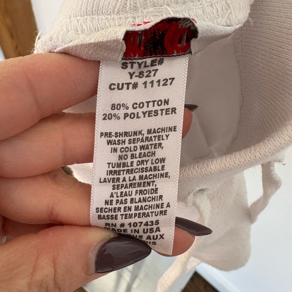 Hard Tail Girl 7/8 White Terry Cloth Shorts - Picture 4 of 4